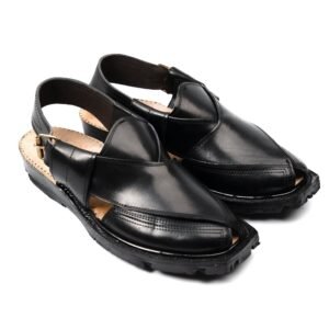 Handmade Norozi Peshawari Chappal (Black)