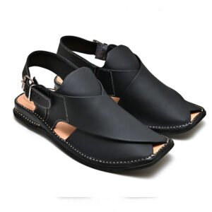 Zardari Peshawari Chappal (Black)