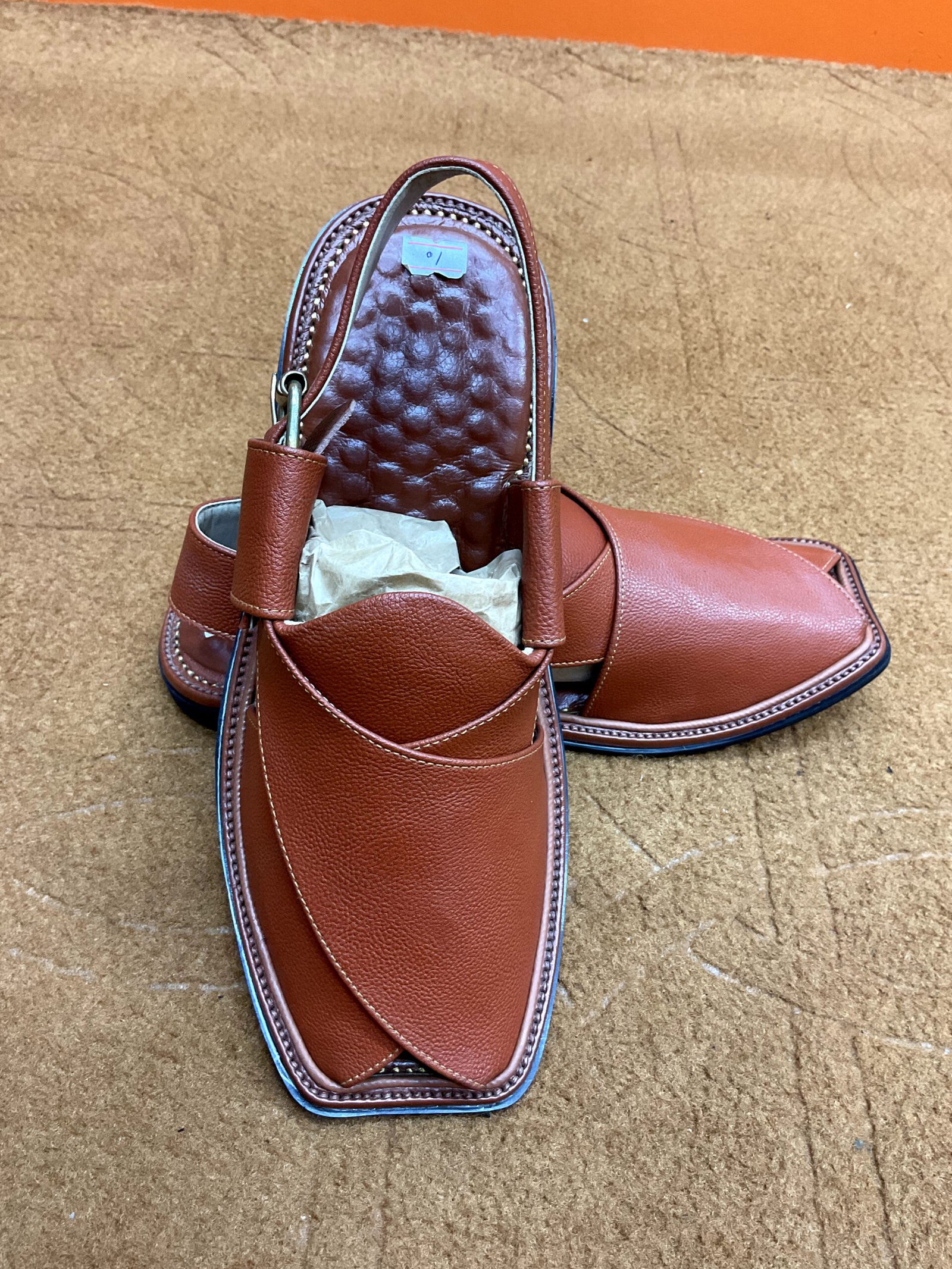 Dotted Design Handmade Chappal (Red) - Image 3