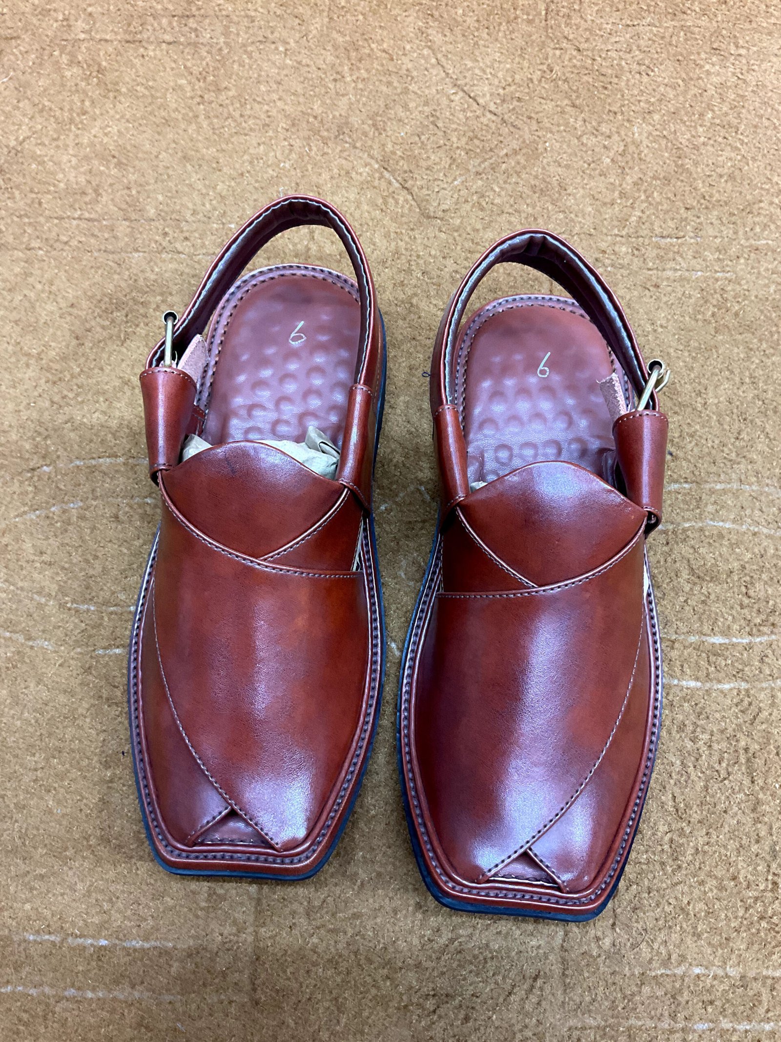 Dotted Design Handmade Chappal (Red) - Image 2
