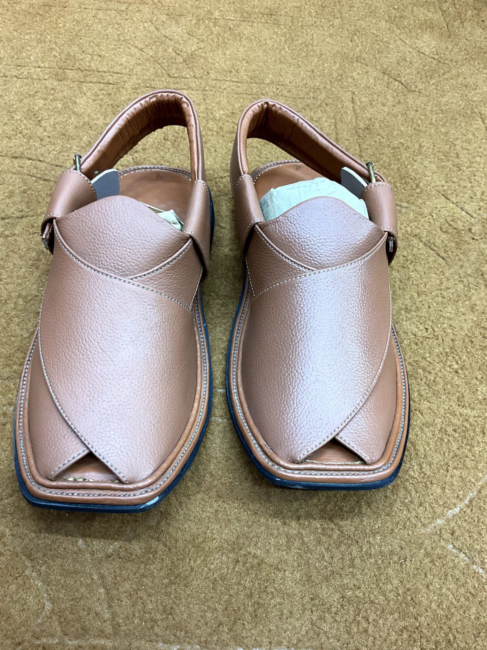 Dotted Design Handmade Chappal (Camel) - Image 3