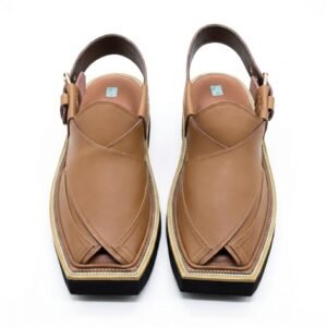 Traditional Kaptaan Design Chappal (Camel)