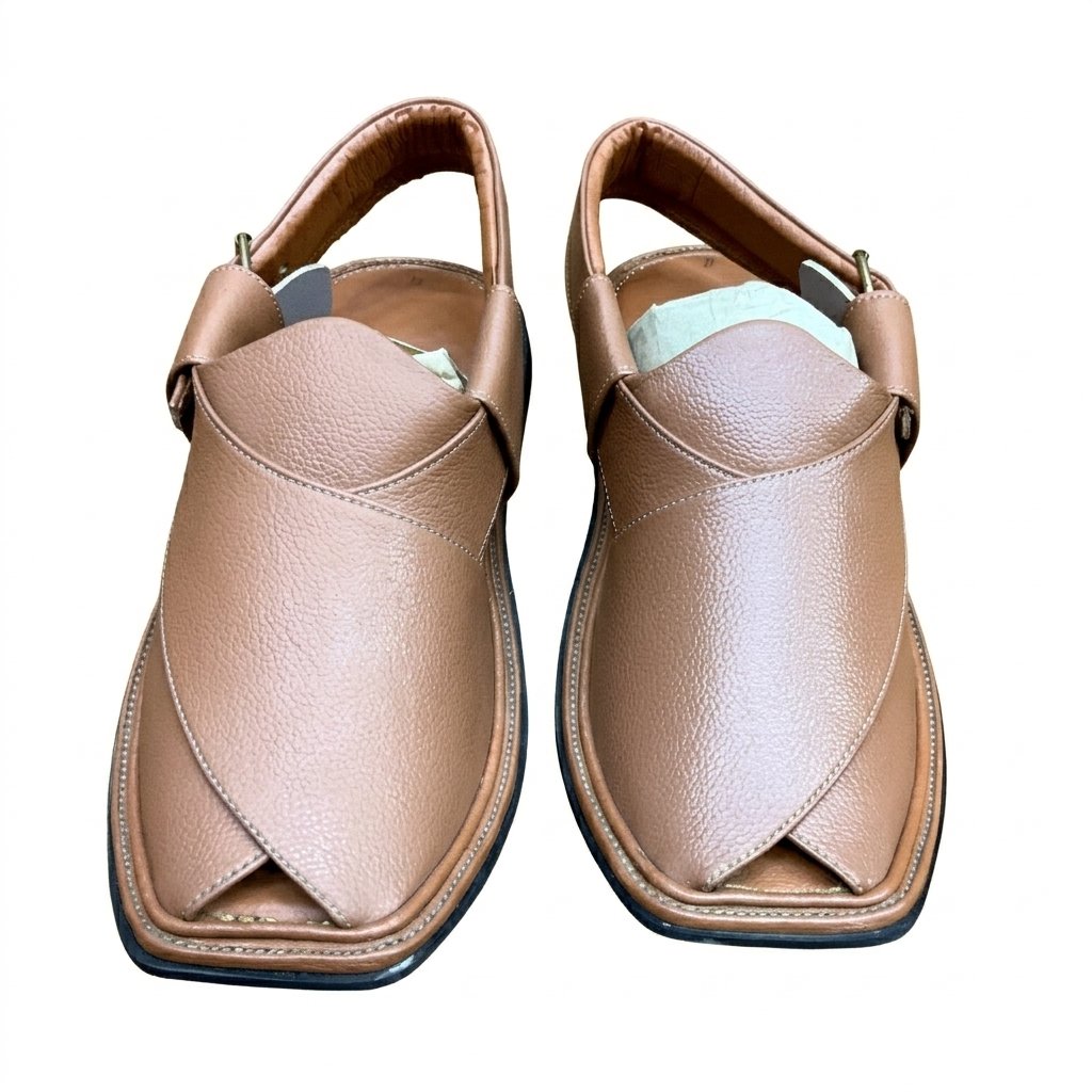 Dotted Design Handmade Chappal (Camel)