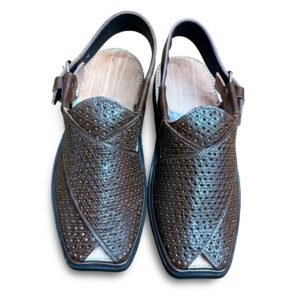 PU Leather Jali Design Peshawari Chappal