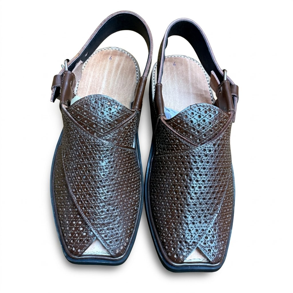 PU Leather Jali Design Peshawari Chappal